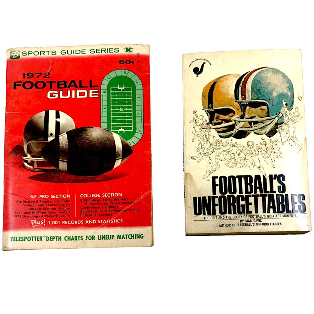 Football Guide Books 1970's Vintage [Set of 2]